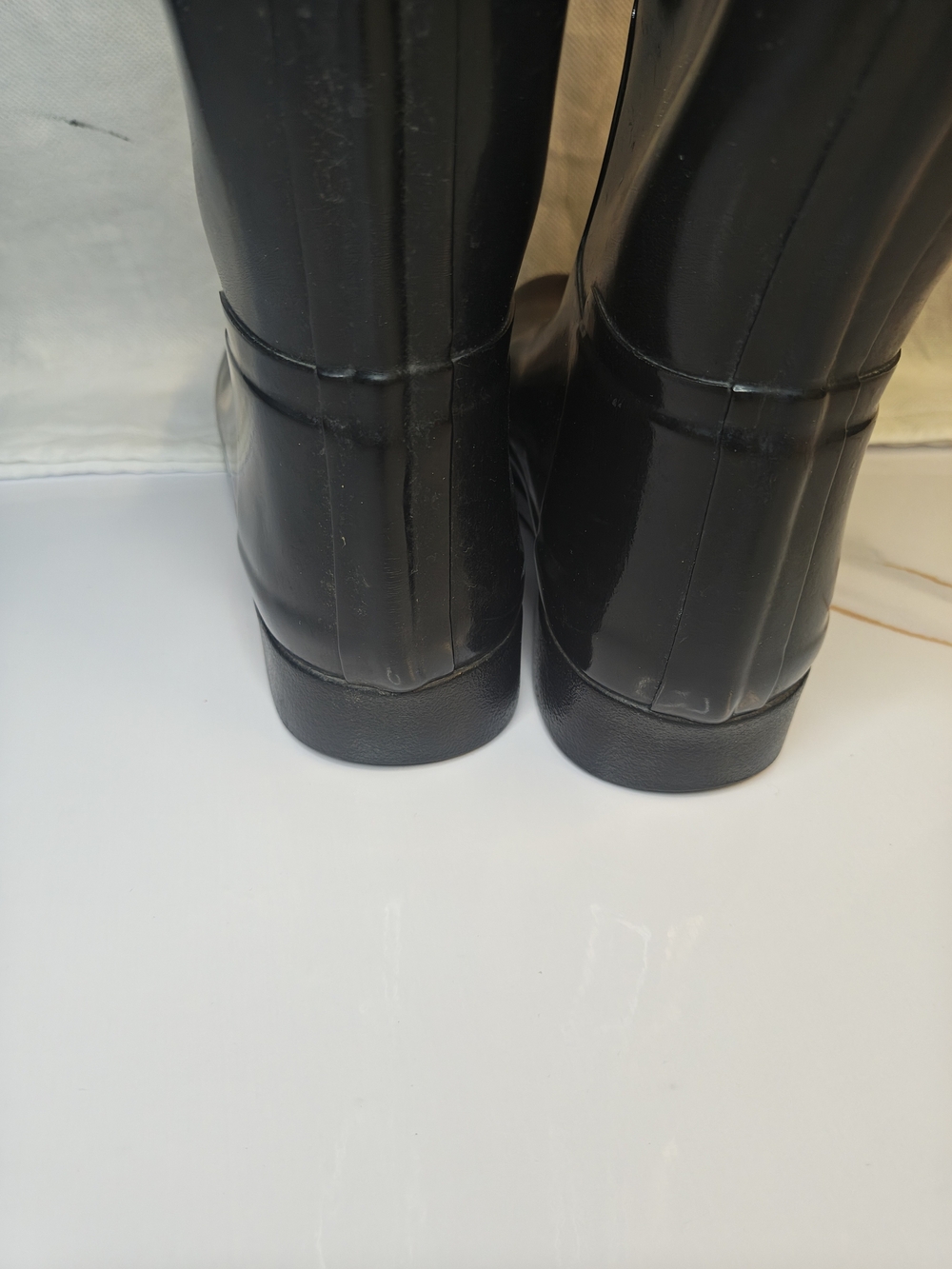 Hunter Glossy Tall Rain Boots - Black - Picture 8 of 16